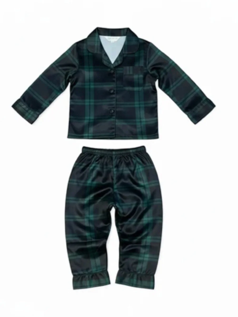 Bon Viviann Children's Navy Green Plaid Pajama (Size: 2T) NWOT
